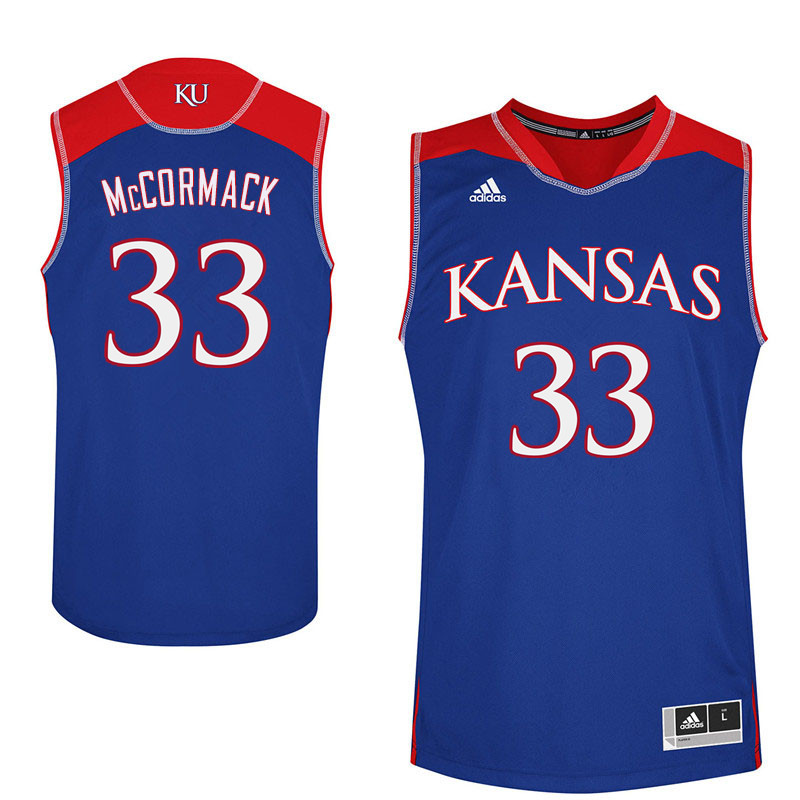 Men #33 David McCormack Kansas Jayhawks College Basketball Jerseys Sale-Blue